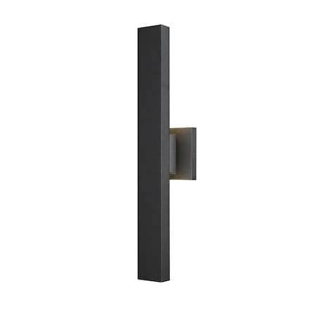 Z-Lite Edge Outdoor Wall, 2-Light, 4.5 In.W x 3.75 In.L x 20.5 In.H, Black/Sandblast 576S-2-BK-LED